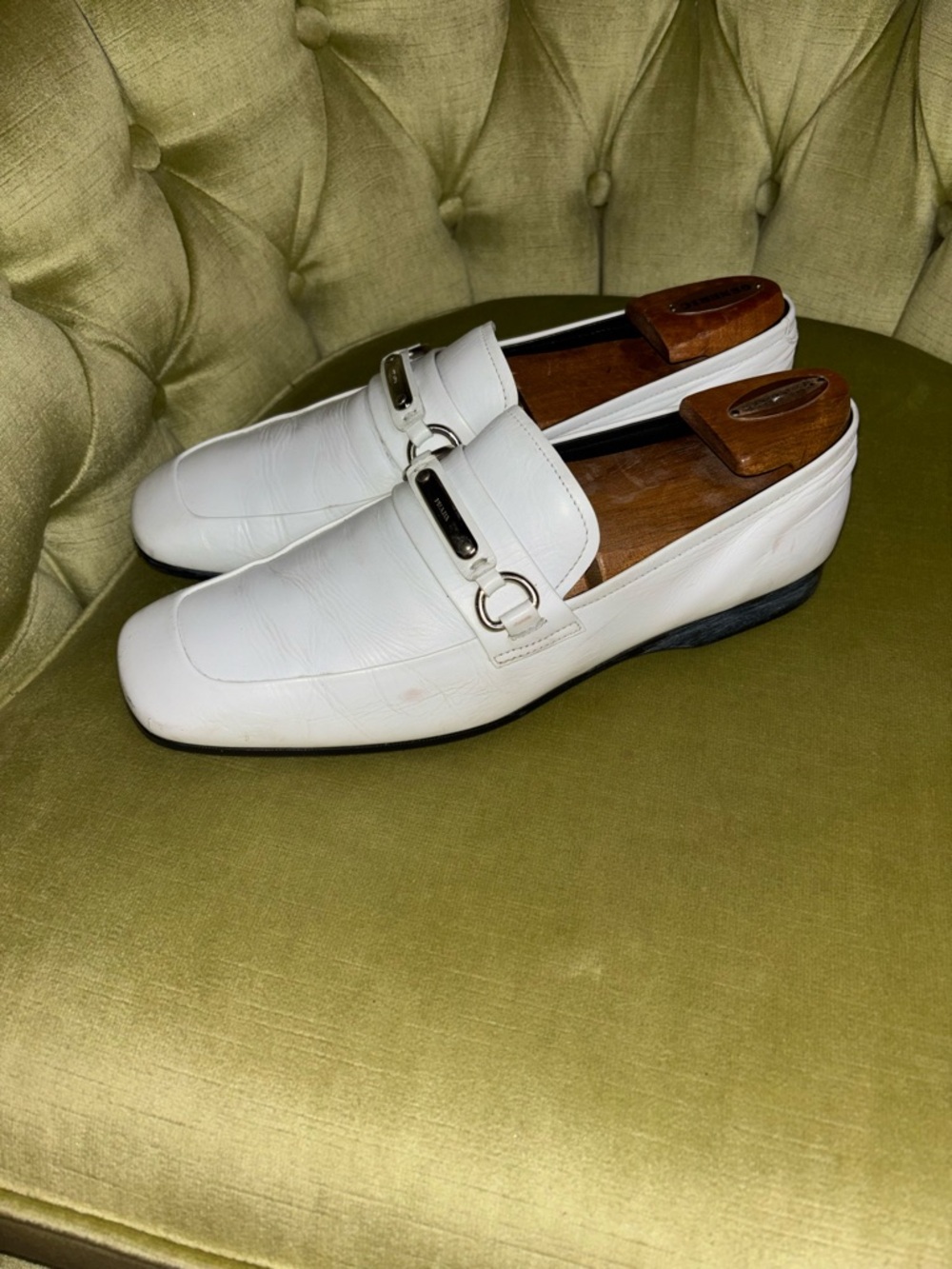 Prada white mens loafers size 8 - Picture 2 of 10